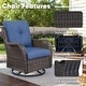 preview thumbnail 67 of 82, Gymojoy 3-Piece Rattan Wicker Rocking Swivel Chair Set with Table