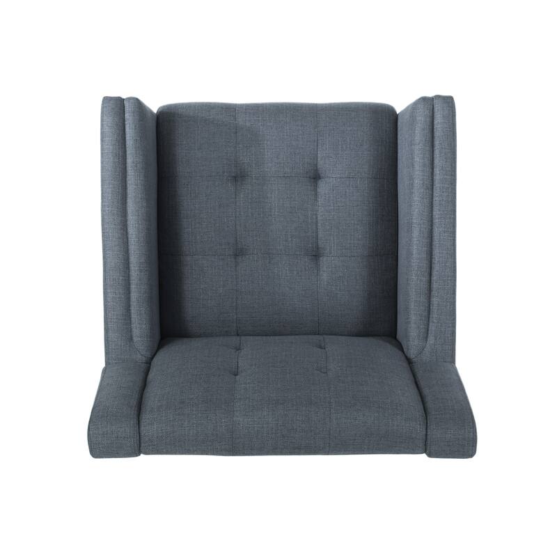 Modern 30.5" Upholstered Button Tufted Arm Chair with Sturdy Rubber Wood Legs