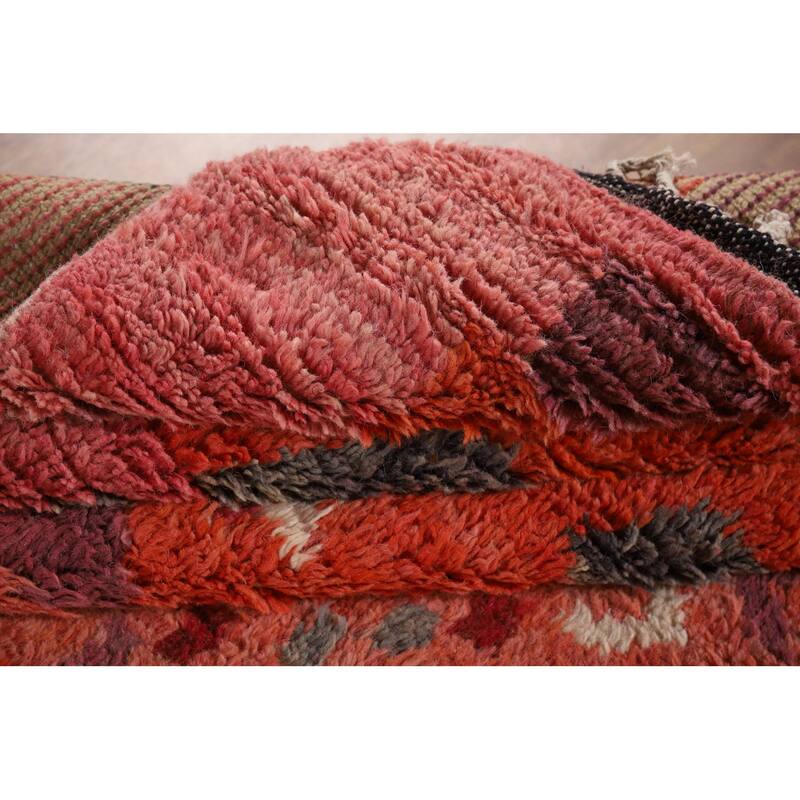 Orange & Pink Moroccan Large Area Rug Hand-Knotted Wool Carpet - 12'0" x 18'5"