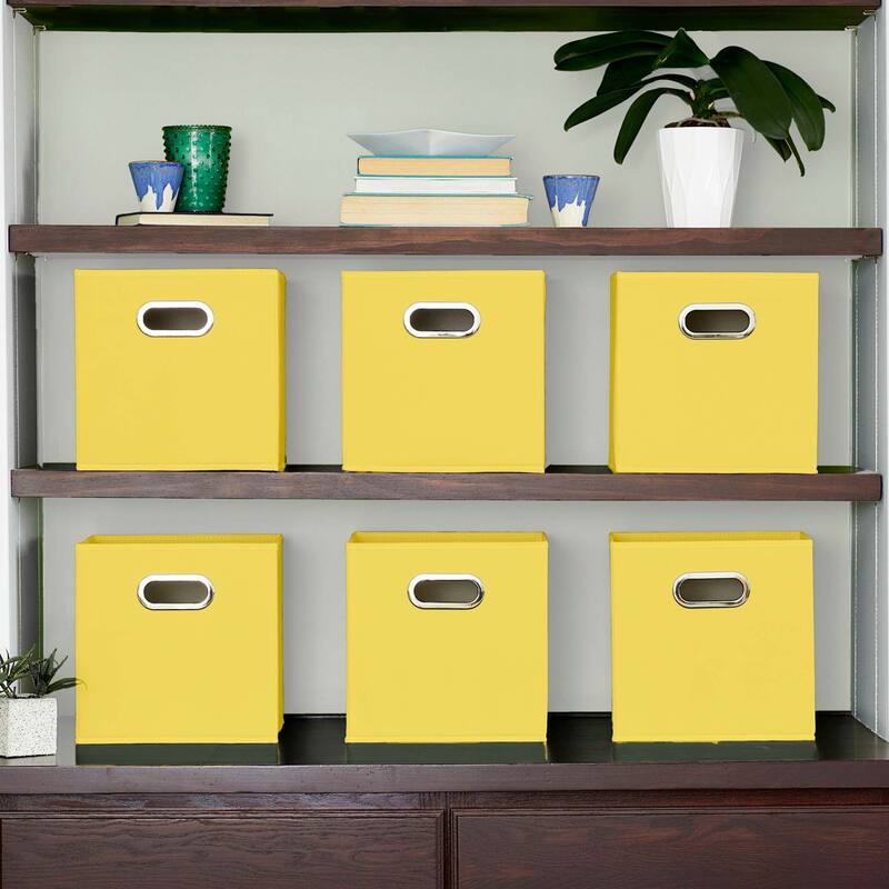 Household Essentials Open Fabric Cube Storage Bins, Set of 6