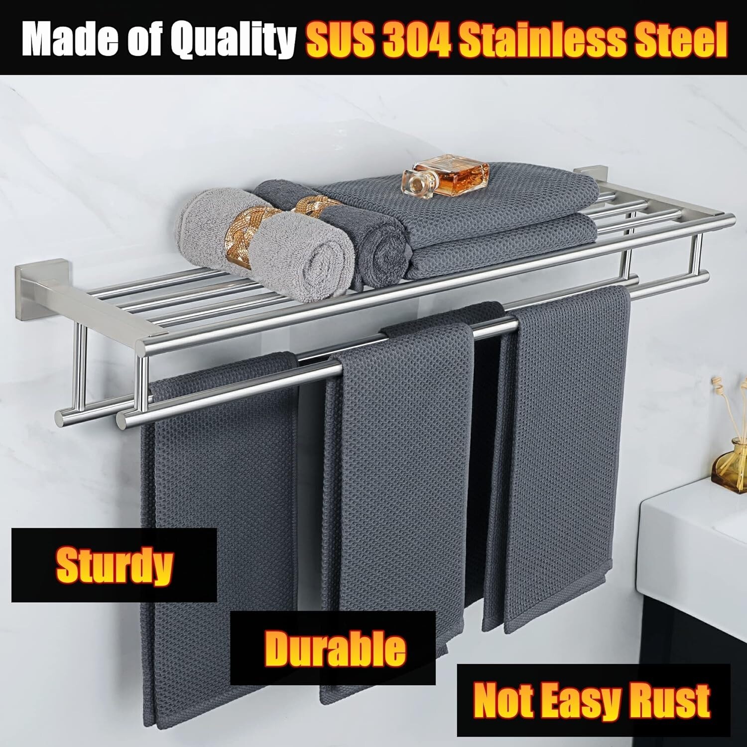 Towel Rack with Double Towel Bars 32 Inch On Sale Bed Bath Beyond 39656990
