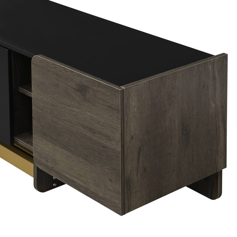 TV Stand for TVs up to 70 Inches, L-shaped Metal Base Television Cabinet TV Console with Drawer