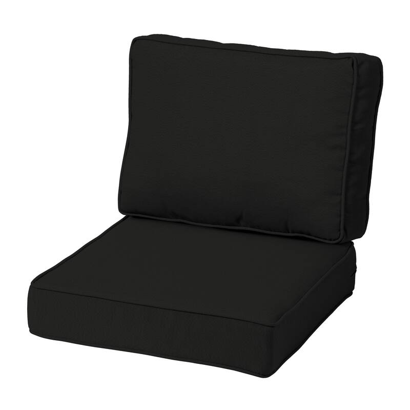 Arden Selections ProFoam Outdoor Plush Deep Seat Set - 22 L x 22 W - Onyx Black
