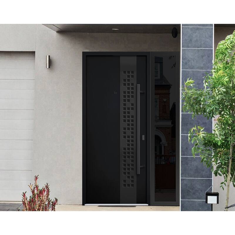 VDOMDOORS | Front Door Exterior Door | Fiberglass | Frame & Hardware Included | 18x80, Oak Entry Door Steel Entry Door