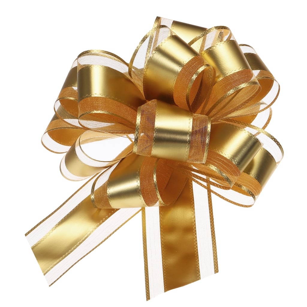 12pcs 9" Large Pull Bow Metallic Gift Wrapping Bows Ribbon Organza