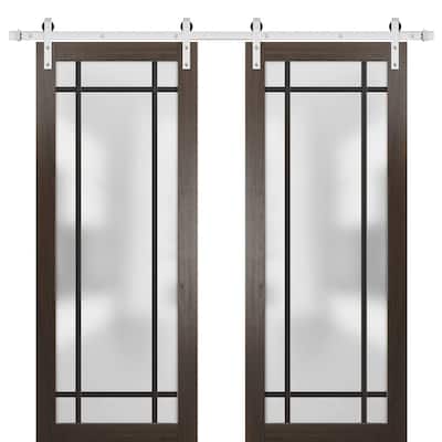 Sturdy Double Barn Door 36 x 80 Planum 2112 Chocolate Ash 13FT