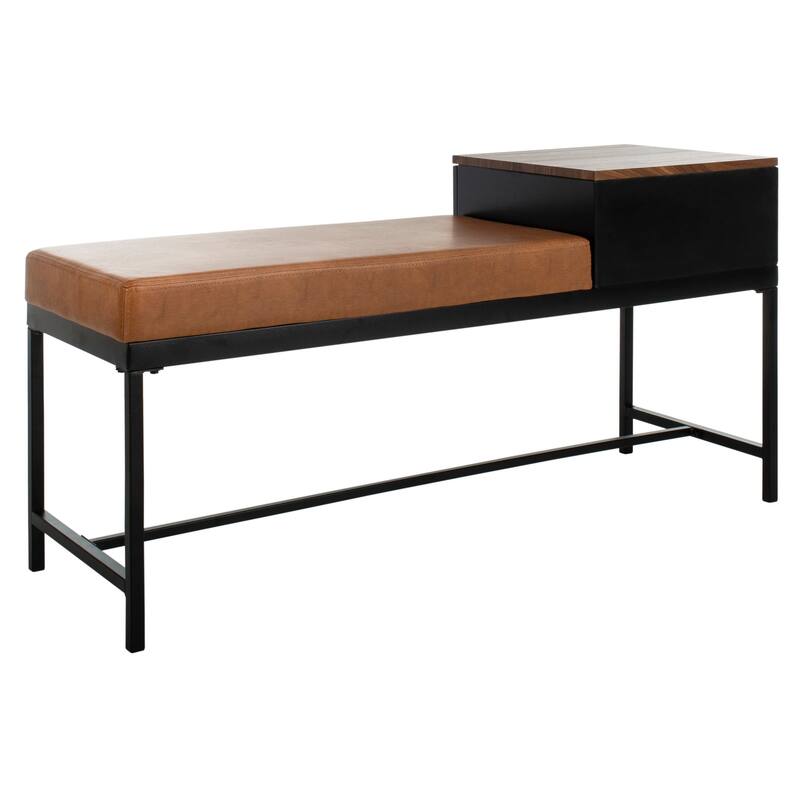 SAFAVIEH Ruthie Bench with Storage - 47.3" x 16" x 24" - 47Wx16Dx24H