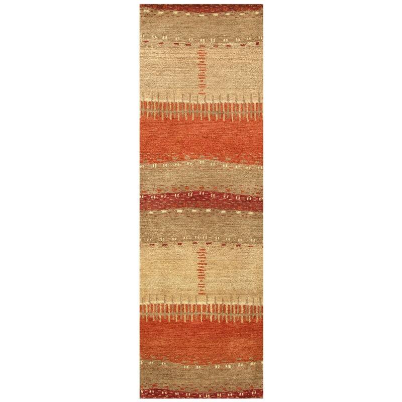 Alora Decor Desert Orange, Beige, and Brown Hand-tufted Wool Rug