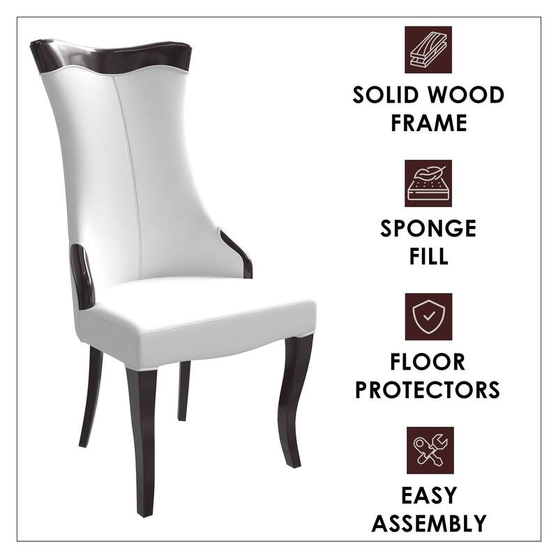 Novara Dining Chair with High-Back Design and Rubberwood Legs Set of 2