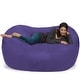 preview thumbnail 5 of 14, Large Memory Foam Microsuede Bean Bag Chair Loveseat Purple Micro Suede