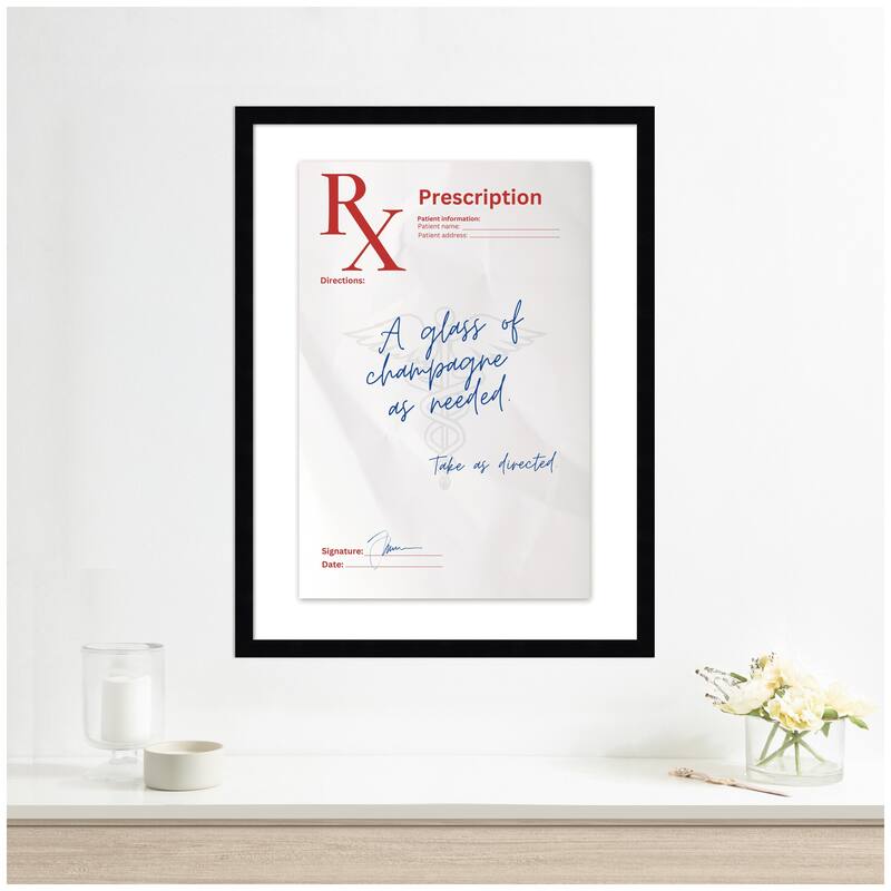 Kate and Laurel A Glass of Champagne Rx by Honey Island Studio Framed Wall Art Print