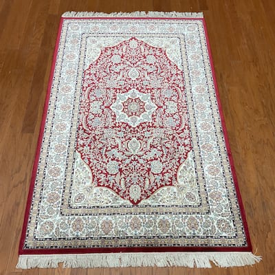 HERAT ORIENTAL Handmade Kashmiri Wool Rug - 4' x 6'