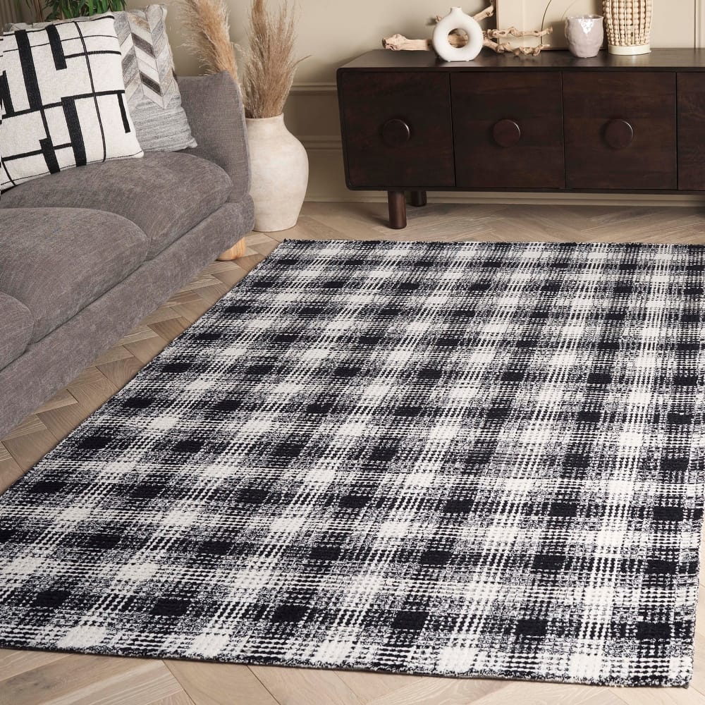 SAFAVIEH Handmade Genre Edgarda Farmhouse Plaid Wool Rug