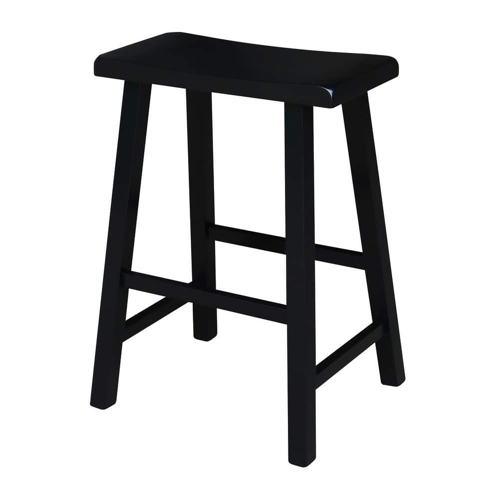 International Concepts Solid Wood Saddle Seat Dining Stool