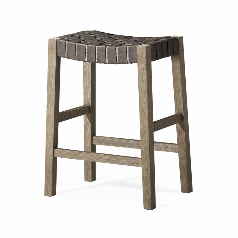 Maven Lane Emerson 26" Counter Height Kitchen Stool - Single - Weathered Grey