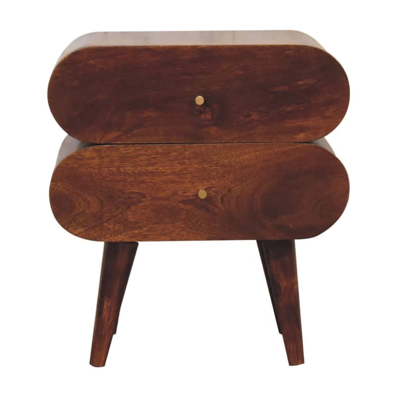 Artisan Furniture Solid Wood Bubble Chestnut Bedside, Brown with Two Drawers