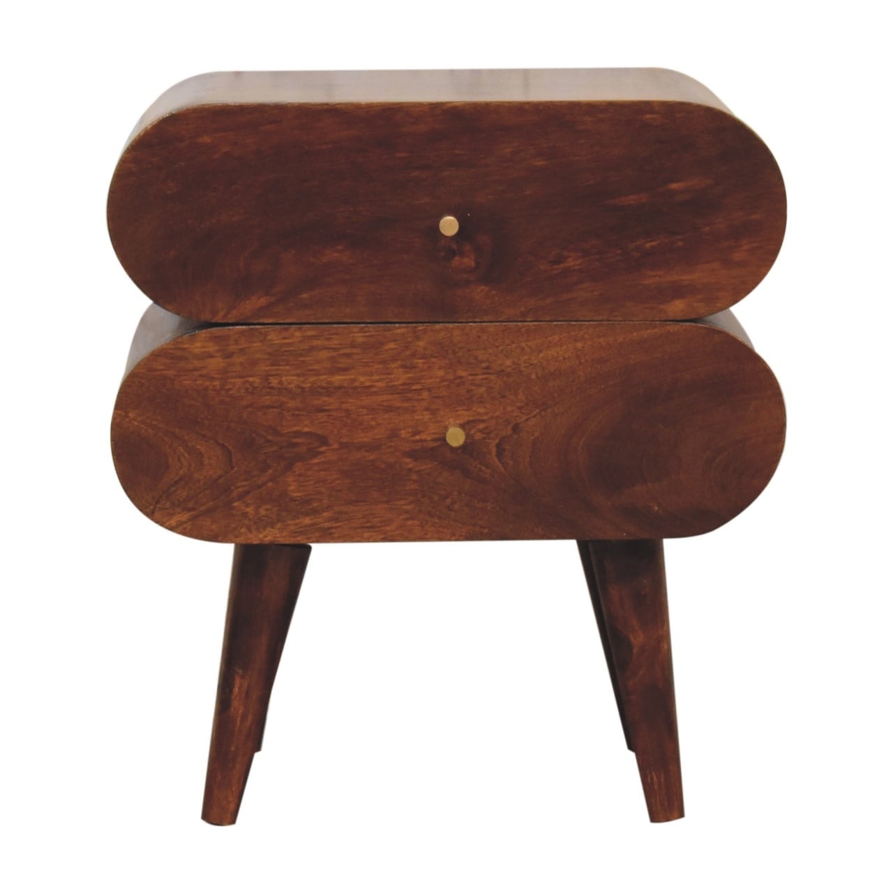 Artisan Furniture Solid Wood Bubble Chestnut Bedside, Brown with Two Drawers