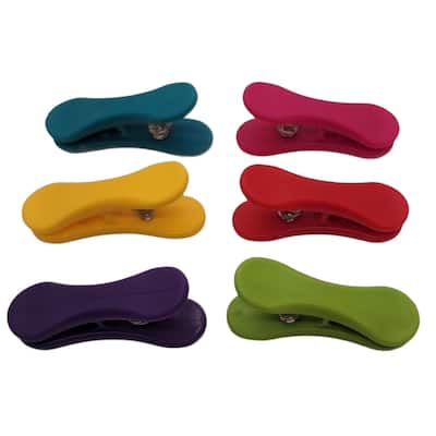 Handy Housewares 6-Piece Colorful Snack Bag Clips Set - Multi-Purpose for Chips, Craft Bags, and More - Multi