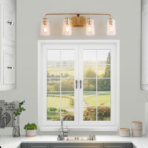 Shop Modern 4 Lights Bathroom Vanity Lighting Golden Wall Sconce For Powder Room L31 Xe5 5 X H 9 Overstock 29959632