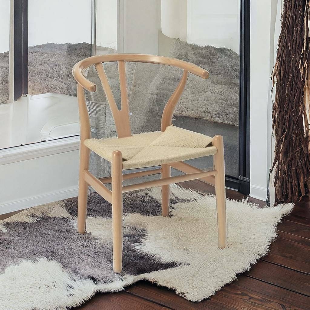 Wish bone Solidwood Dining Chair Woodcord Chair ( set of 4) - On