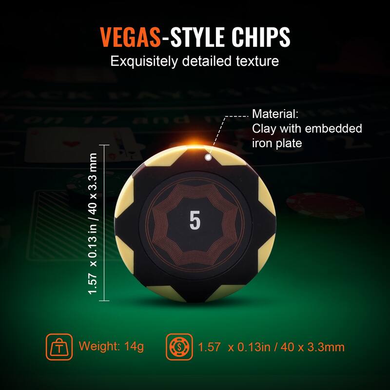 Poker Chip Set Cards, Buttons and Dices, for Texas Hold'em, Blackjack, Gambling