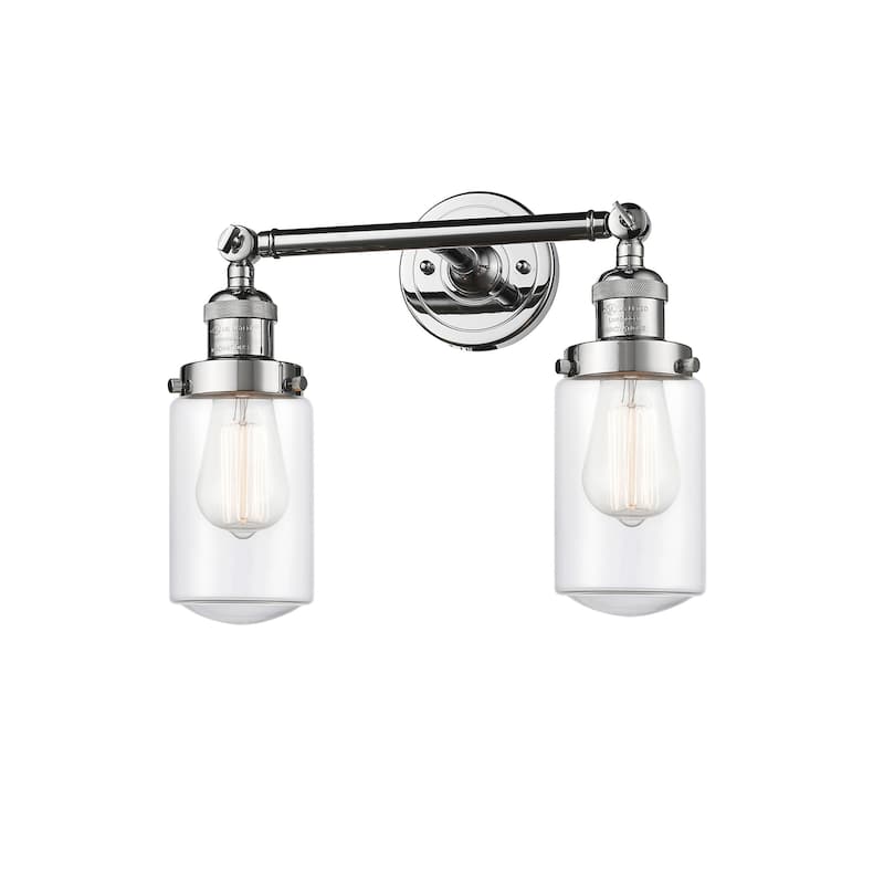 Innovations Lighting Dover 2 Light 14" Wide Bathroom Vanity Light - Polished Chrome / Clear
