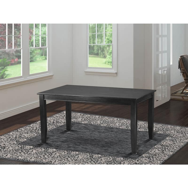 Rectangular Dining Table - 36x60 Inch Modern Table for 6-8 People, Black Finish - 60