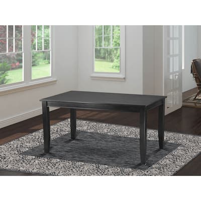 Rectangular Dining Table - 36x60 Inch Modern Table for 6-8 People, Black Finish - 60