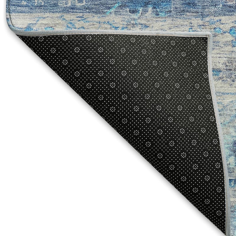 Machine Washable Indoor/ Outdoor Traditional Border Chantille Rug