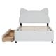 preview thumbnail 11 of 9, Full Size PU Upholstered Platform Bed, Wood Bed-Frame for Kids