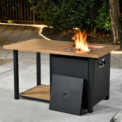 HOOOWOOO Outdoor Patio 46" Luxury Multifunctional Fire Pit Table