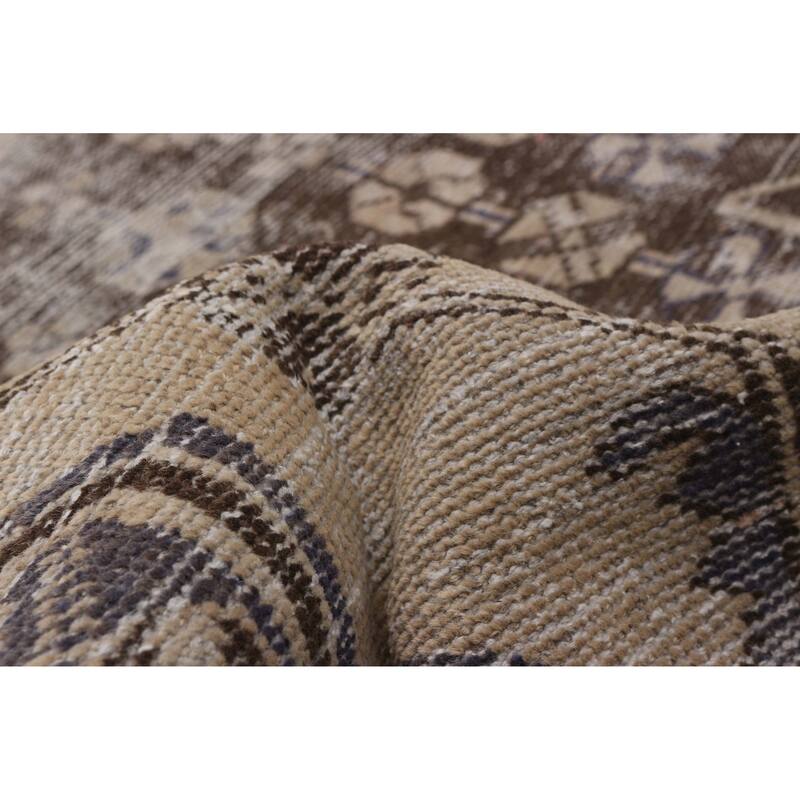 ECARPETGALLERY Hand-knotted Antalya Vintage Khaki Wool Rug - 3'11 x 7'1