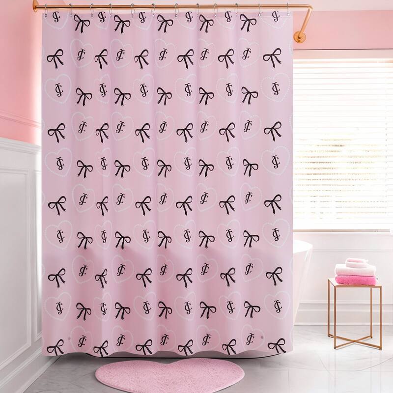 Juicy Couture 1-Piece PEVA Shower Curtain - Frosted Light Pink