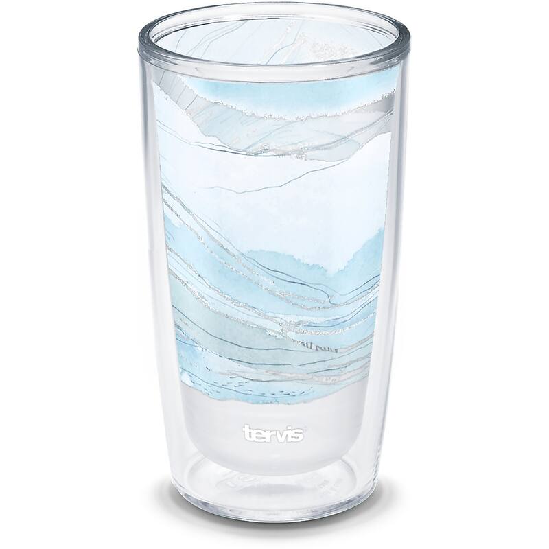 Tervis Kelly Ventura Crystal Blue Collection Made in USA Double Walled Insulated Travel Tumbler, Currents - 16oz - 16oz