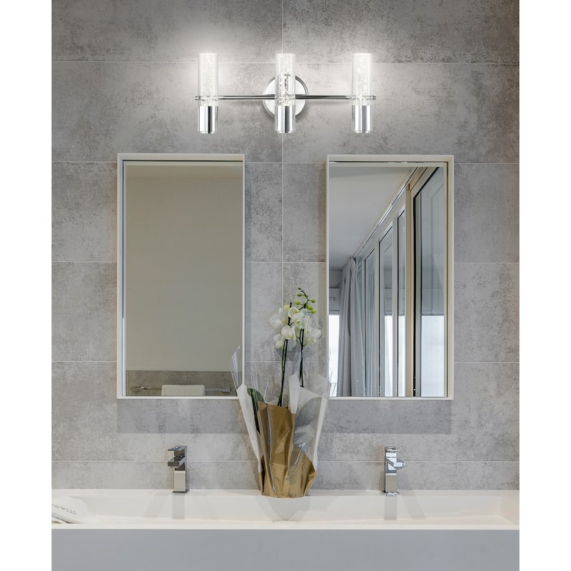 Alain Minimalist Modern Bubble Acrylic/Iron Integrated LED Vanity Light, by JONATHAN Y