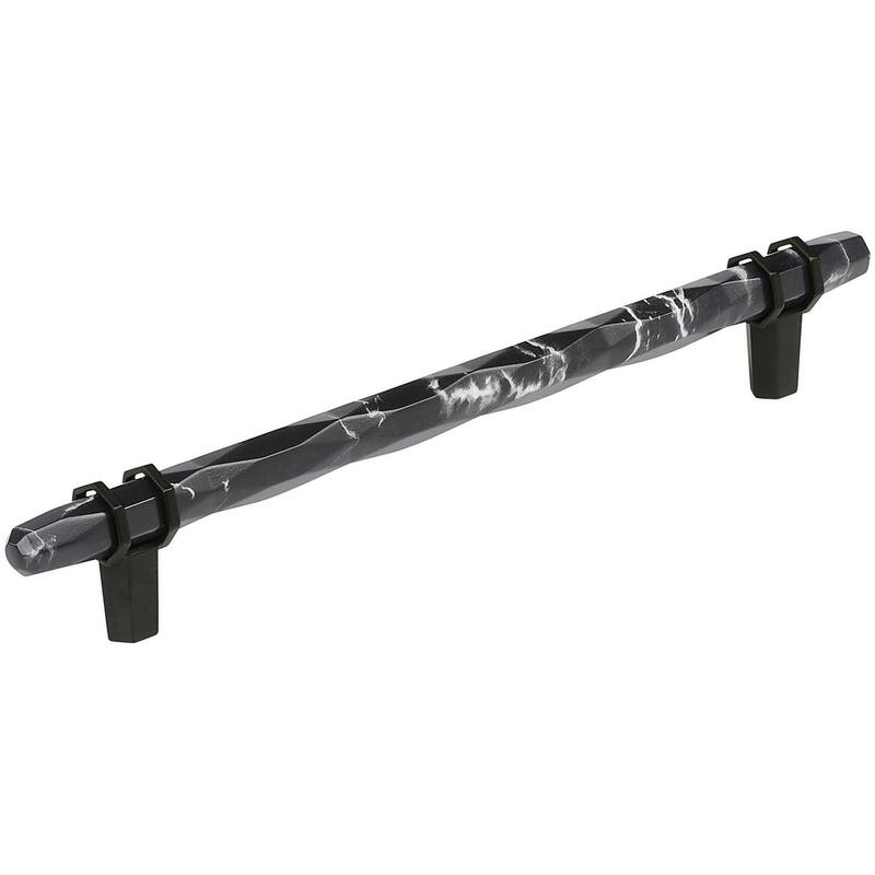 Amerock London 8 Inch Center to Center Bar Cabinet Pull - Marble Black / Black Bronze