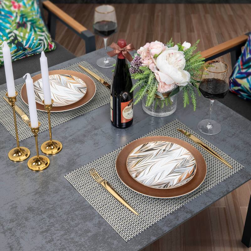 AVESTAR Dark Grey Place Mat, 6-Piece Gift Set