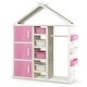 preview thumbnail 8 of 6, Kids Costume Storage Closet Pretend Dresser Wardrobe with Storage Bins Pink