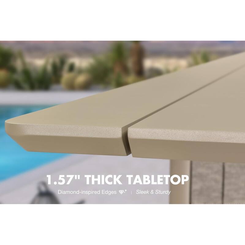 PURPLE LEAF Santorini 6 Piece Grey Patio Sectional Sofa Set with Table Cushions Poolside Garden Outdoor Conversation Sets