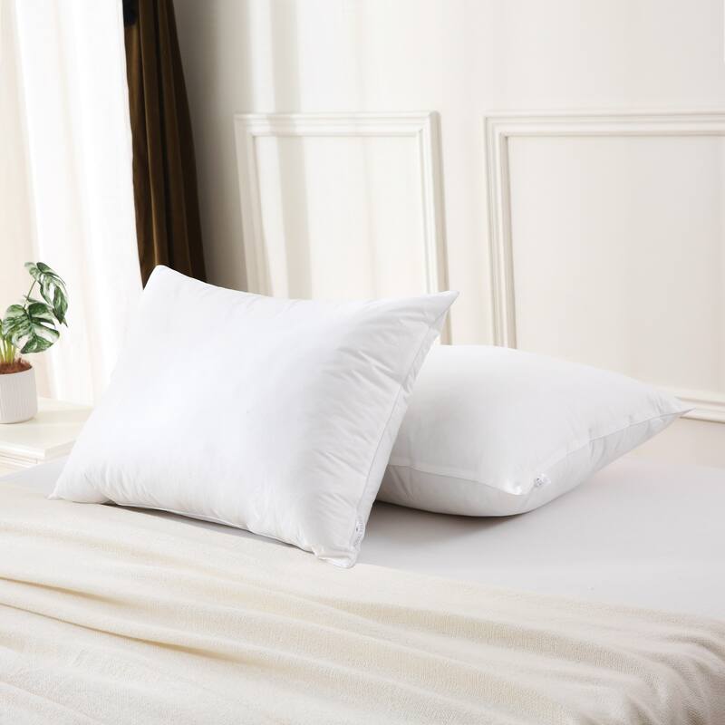 Royal Velvet White Goose Nano Down and Feather Pillows, Set of 2 - King