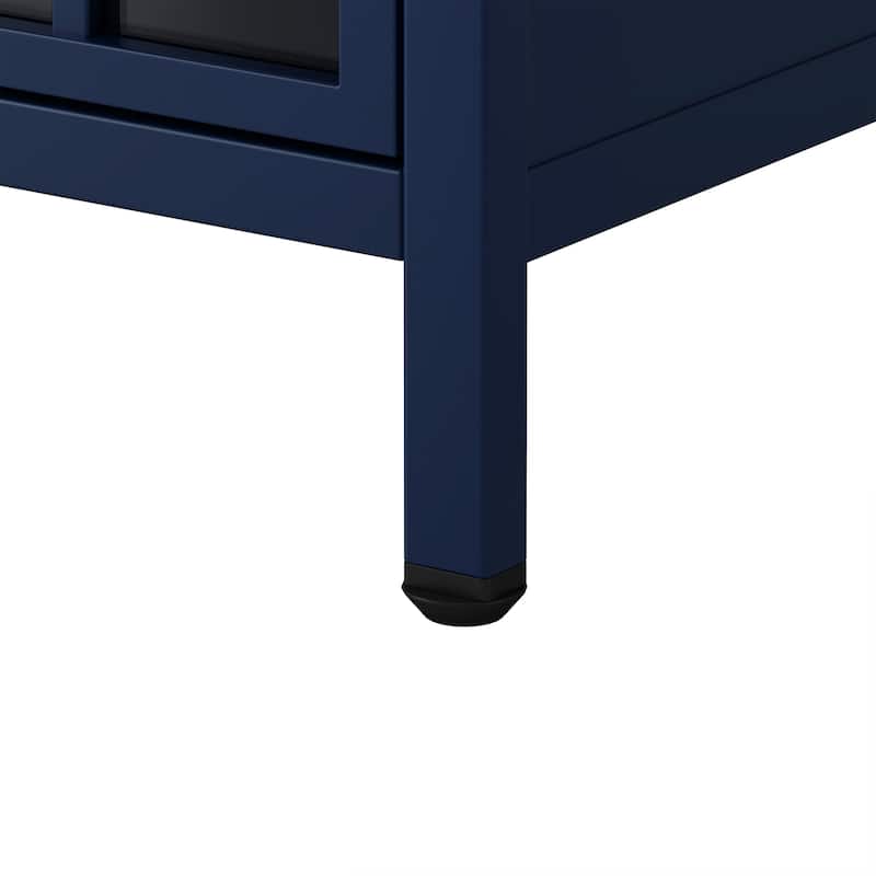 Nightstand with Storage Cabinet & Solid Wood Tabletop