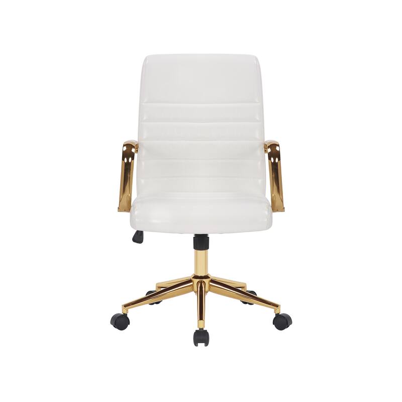 Porthos Home Franco Swivel Office Chair, PU Leather, Roller Wheels
