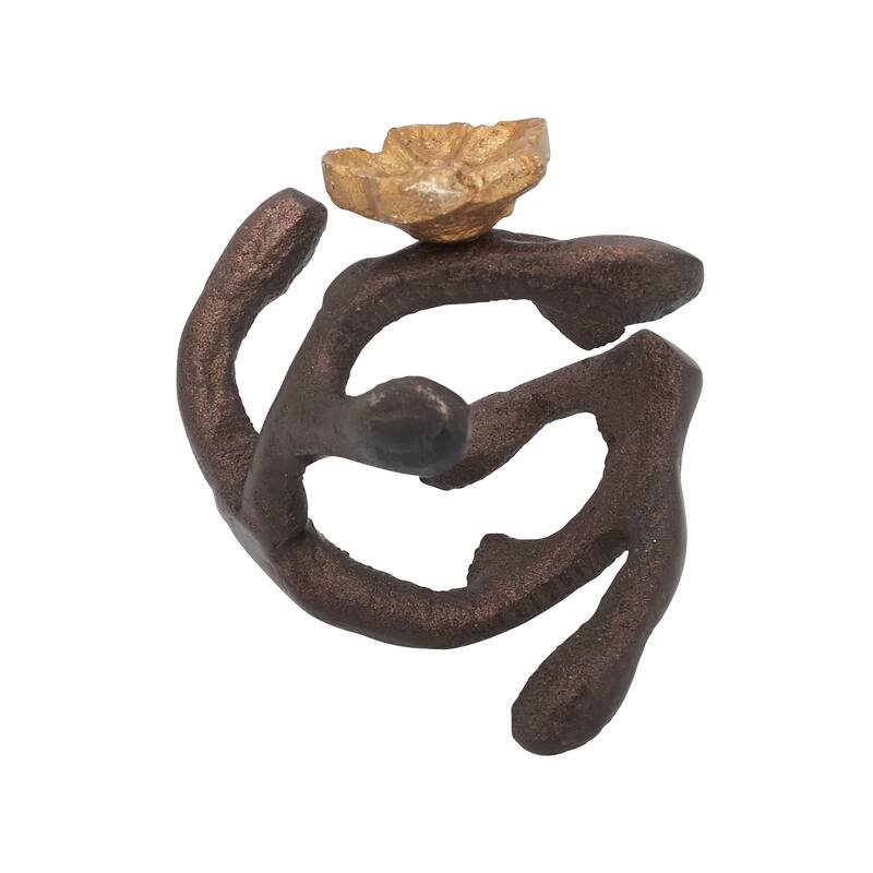 Napkin Rings With Orchid Twigs Design (Set of 4) - Bronze