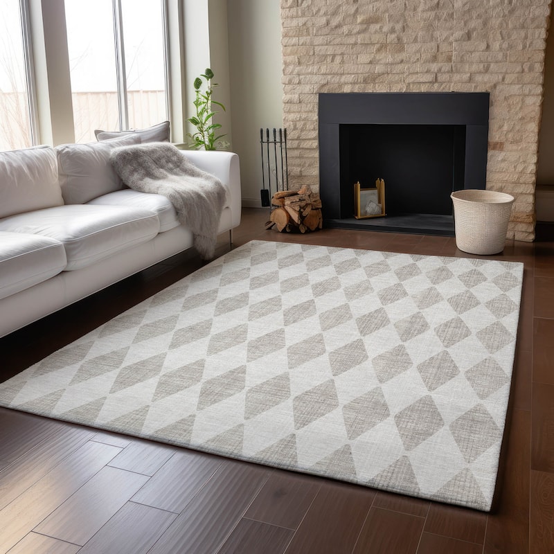 Premium Washable Super Soft Modern Diamond Mayfield Rug