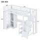 preview thumbnail 13 of 11, Metal Loft Bed With USB Ports,5-layer Shelf,Wardrobe and Stepped Stairs