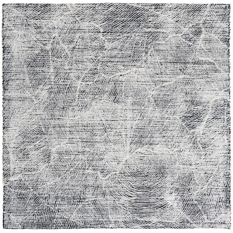 SAFAVIEH Handmade Metro Rozsika French Country Wool Rug - 6' Square - Black/Ivory