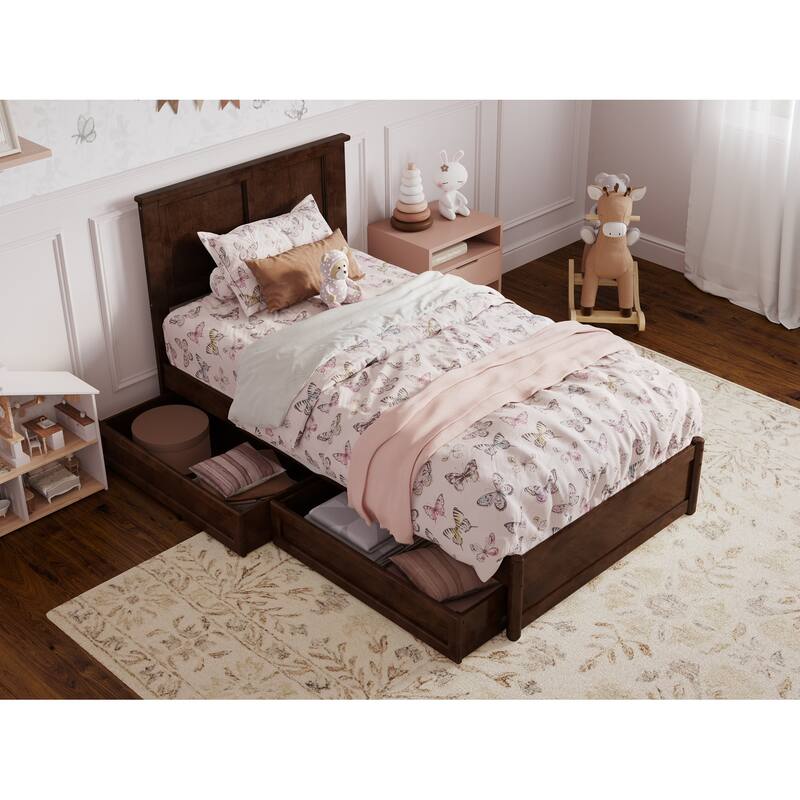 Felicity Platform Bed with Panel Footboard and Storage Drawers