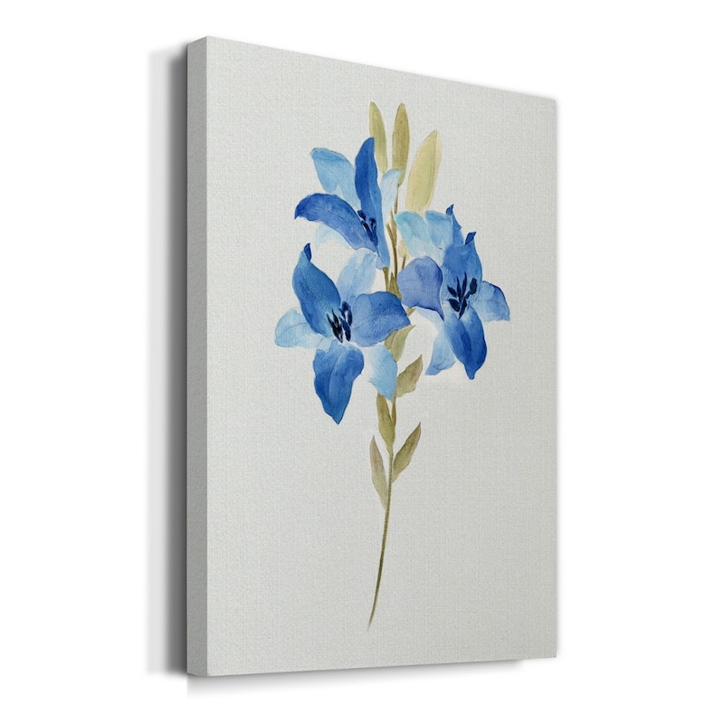 Blue Blossom Botanical III Premium Gallery Wrapped Canvas - Ready to Hang