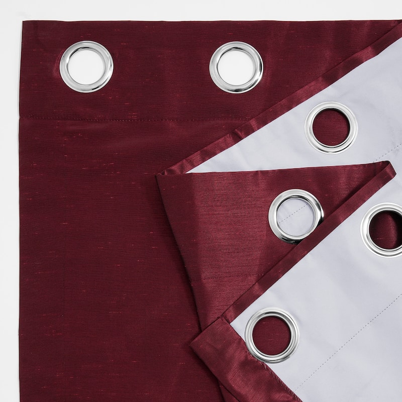 Exclusive Fabrics Textured Dupioni Faux Silk 84-inch Grommet Blackout Grommet Curtain (1 Panel) - 50 x 84