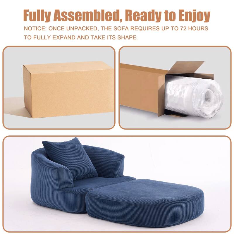 Oversized Upholstered Convertible Accent Barrel Chair